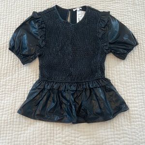 NWT- Leather peplum top